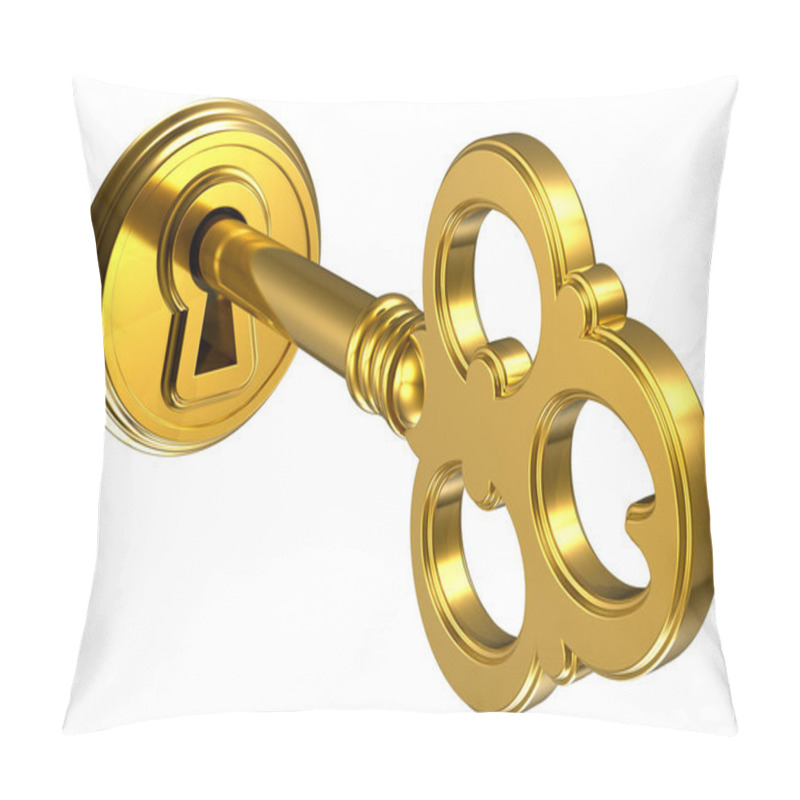Personality  Golden Key In Keyhole Pillow Covers