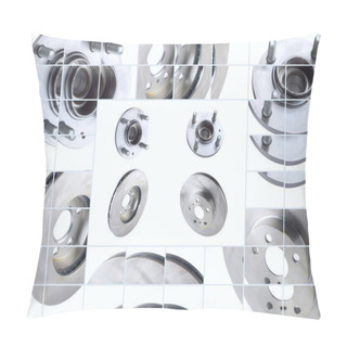 Personality  Isolated On White Background Brake Discs And Bearings For Front Side Car Pillow Covers
