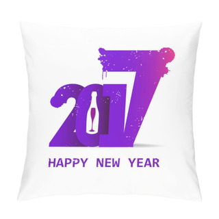 Personality  Happy New Year 2017. Abstract Holiday Background 2017 New Year Happy Creative Design For Your Greetings Banners, Illustration, Posters, Cards, Flyers, Brochure, Background, Banners, Calendar. Pillow Covers