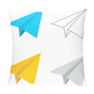Personality  Vector Paper Plane Icon Symbol Set Pillow Covers