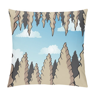 Personality  Stalactite Cave Background Pillow Covers