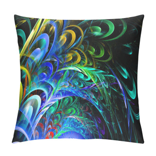 Personality  Abstract Fractal Art Background Illustration Space Geometry. Background Consists Fractal Multicolor Texture And Suitable For Use In Projects Imagination, Creativity And Design. Pillow Covers