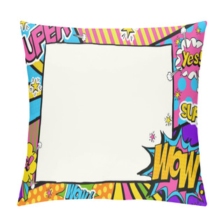 Personality  Pop Art Background. Advertising Poster. Pop Art Frame For Place For Text. Pop Art Background, Photo-frame, Pop Art Frame, Andy Warhol, Wow, Super, Stars, 1950s, 1960s Pillow Covers