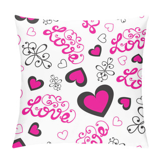 Personality  Cute Valentine's Seamless Pink Pattern Pillow Covers