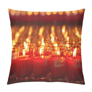 Personality  Burning Candles At A Buddhist Temple Pillow Covers