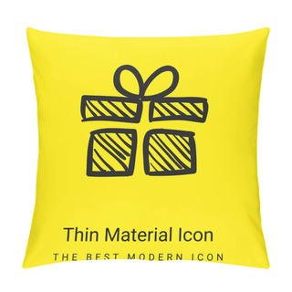 Personality  Birthday Giftbox Sketch Minimal Bright Yellow Material Icon Pillow Covers