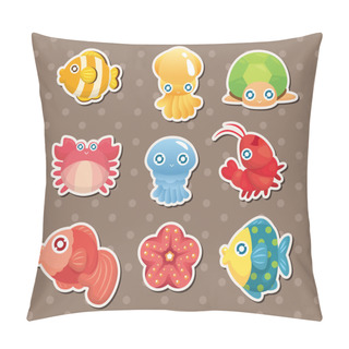 Personality  Cartoon Aquatic Anima Stickers Pillow Covers