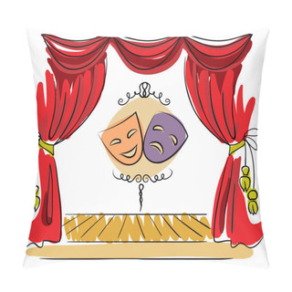 Personality  Theater Stage Vector Illustration Pillow Covers