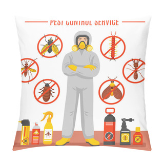 Personality  Pest Control Service Illustration Pillow Covers