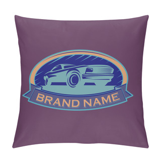 Personality  A Template Of Classic Or Vintage Or Retro Car Logo Design. Vintage Style Pillow Covers