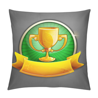 Personality  Badges Of Gold Cup. Illustration. Pillow Covers