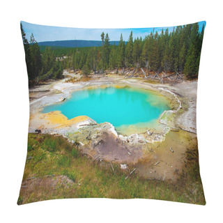 Personality  Geothermal Feature At Norris Geyser Basin At Yellowstone Nationa Pillow Covers