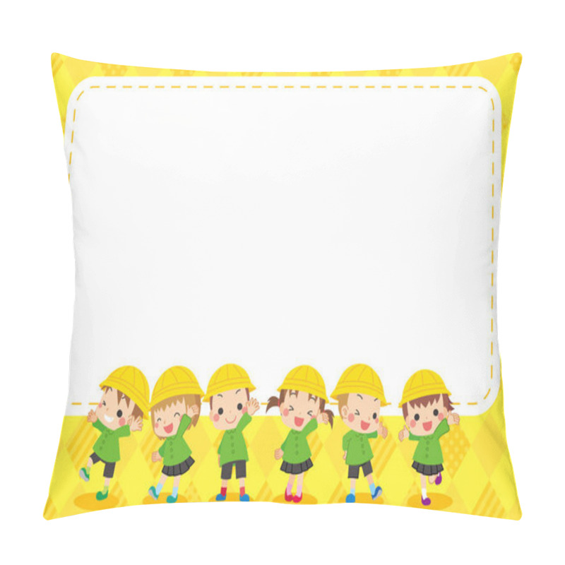 Personality  Illustration of cute Kindergarten kids in Autumn. pillow covers