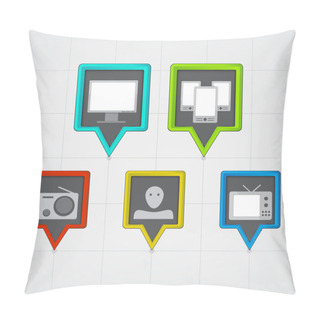 Personality  Technology Icons, Banners,  Vector Illustration   Pillow Covers