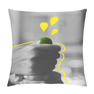 Personality  Cucumber As A Symbol Of Male Penis In Woman Hands. Female Holding Cucumber. Sexual Masturbation And Orgasm, Impotence Problem. Self-pleasure Concept Pillow Covers