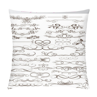 Personality  Vector Set: Calligraphic Design Elements And Page Decoration - L Pillow Covers