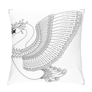 Personality  Drawing Zentangle Swan For Coloring Page Pillow Covers