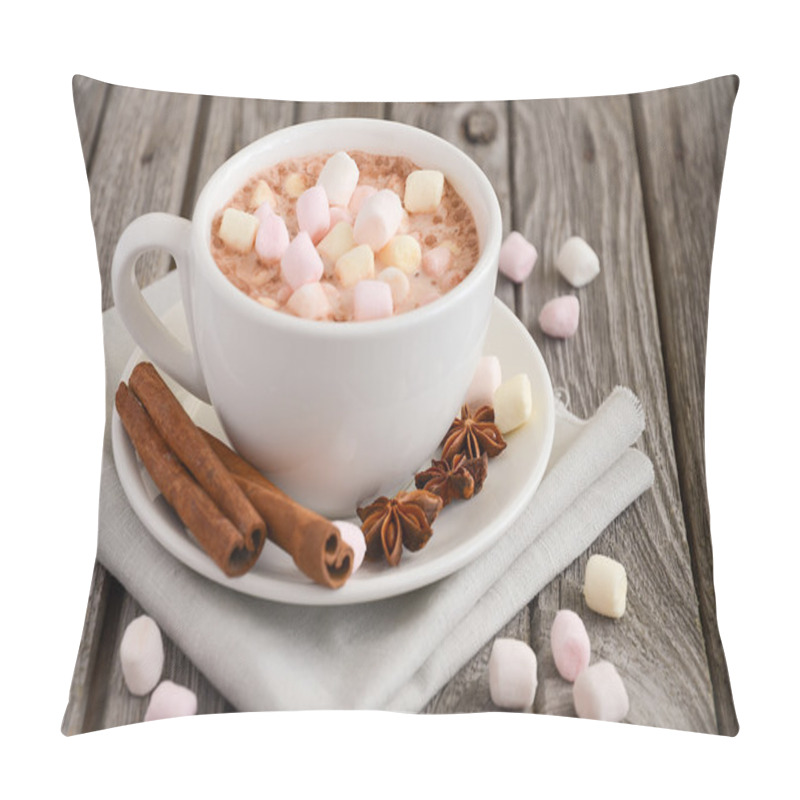 Personality  Hot chocolate with marshmallows and spices pillow covers