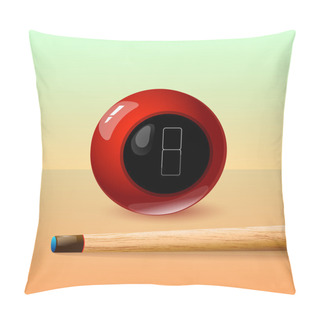 Personality  8 Ball And Stick. Vector Drawing Pillow Covers