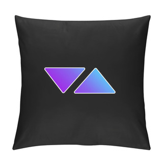 Personality  Arrows Triangles Pointing To Opposite Sides Blue Gradient Vector Icon Pillow Covers