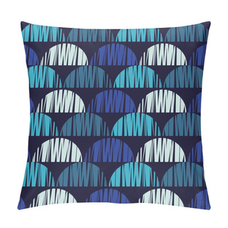 Personality  Seamless Geometric Pattern. Half Circles Background. Scribble Texture. Textile Rapport. Pillow Covers