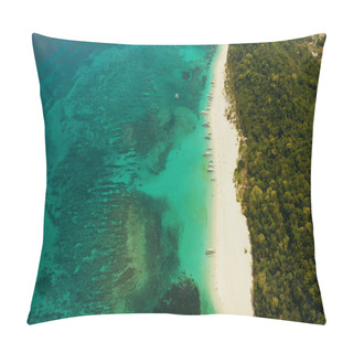 Personality  Tropical Beach And Blue Lagoon. Pillow Covers