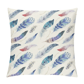 Personality  Watercolor Feathers Pattern Pillow Covers