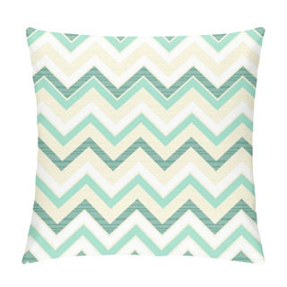 Personality  Seamless Retro Geometric Chevron Pattern In Beige White And Turquoise Pillow Covers
