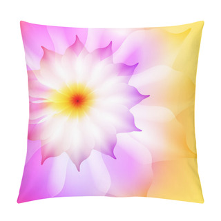 Personality  Large Pink And Yellow Flower Petals With Transparent Pillow Covers