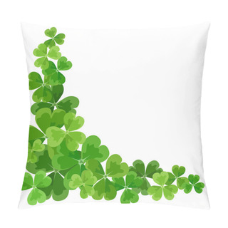 Personality  St. Patrick's Corner Border With Shamrock. Vector Illustration. Pillow Covers