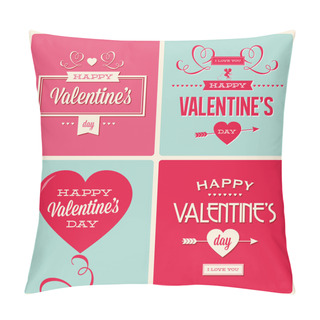 Personality  Set Of Valentines Day Card Design Pillow Covers