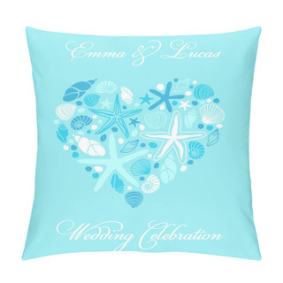 Personality  Shells And Starfishes In Heart Shape Pillow Covers