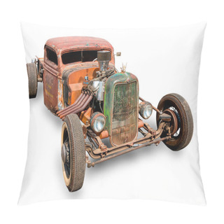 Personality  Customized Classic Hotrod Isolated On White Background. Pillow Covers