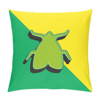 Personality  Big Fly Green And Yellow Modern 3d Vector Icon Logo Pillow Covers