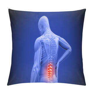Personality  Digital Blue Human Rubbing Highlighted Red Lower Back Pain Pillow Covers