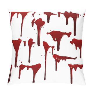 Personality  Collection Various Blood Or Paint Splatters,Halloween Concept,ink Splatter Background, Isolated On White.blood  Background Pillow Covers