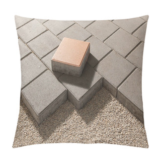 Personality  Pedestrian Path With Paver Bricks. Sidewalk Pavement Pillow Covers