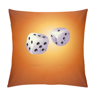 Personality  Two Dices On Brown Background. Pillow Covers