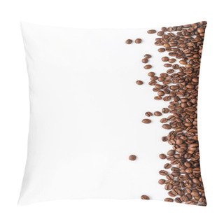Personality  Roasted Coffee Beans Isolated On White Background. Close Up Pillow Covers