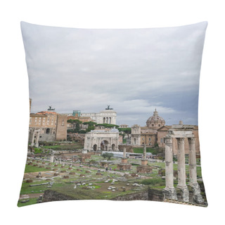 Personality  Historical Landmarks Of Rome Against Sky With Clouds  Pillow Covers