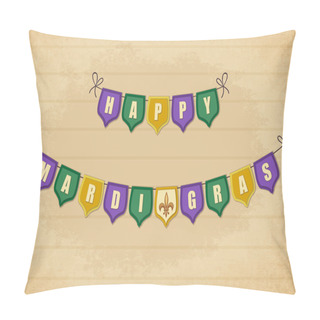 Personality  Mardi Gras Bunting Flags Pillow Covers