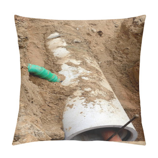 Personality  Construction Site With A Pipe Pillow Covers