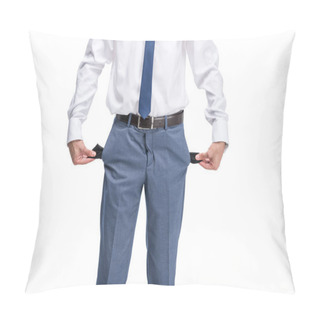Personality  Businessman With Empty Pockets Pillow Covers