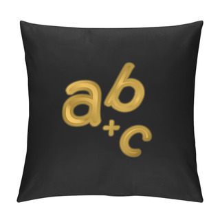 Personality  Alphabet Gold Plated Metalic Icon Or Logo Vector Pillow Covers