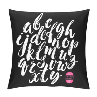 Personality  Hand Made Brush And Ink Typeface. Handwritten Retro Textured Gru Pillow Covers