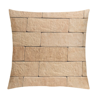 Personality  Background Of Pale Brown Wall, Made Of Natural Bricks, Top View Pillow Covers