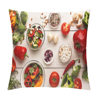 Personality  Fresh Bright Vegetables Background Pillow Covers