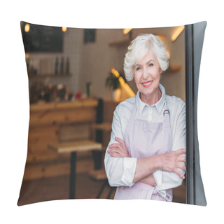 Personality  Senior Worker In Apron Pillow Covers