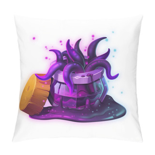 Personality  The Dark Potion. Game Assets, Card Object Isolated On White Or Black Background. Video Game's Digital CG Artwork, Concept Illustration, Realistic Cartoon Style Design Pillow Covers