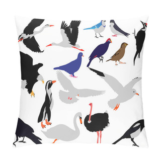 Personality Birds Collection Vector Pillow Covers